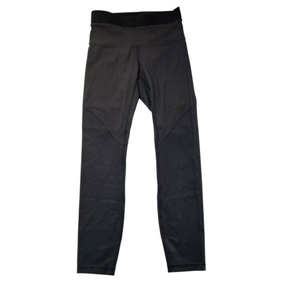 Lululemon Power Position High-Rise Tight 25" Inseam Black Matte Black Foil Sz 4 - Picture 1 of 7